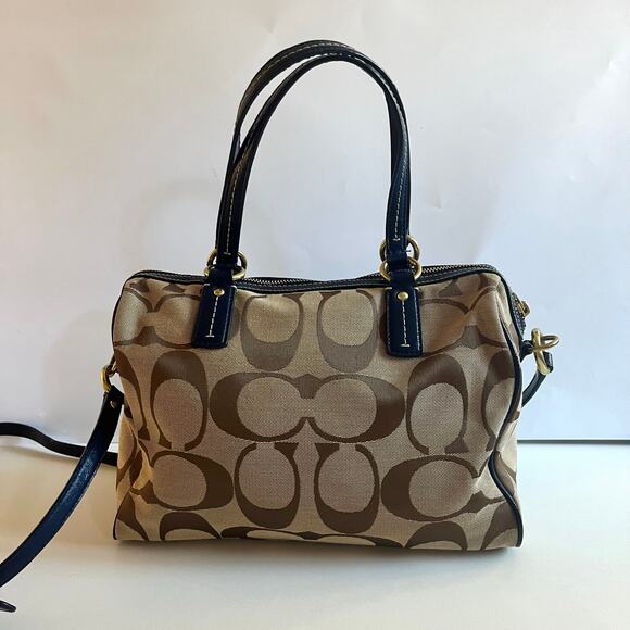 COACH Signature Satchel, Blue Jacquard Stripe, Crossbody - Picture 11 of 12